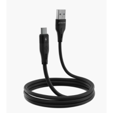 USB To Micro USB PROOVE Soft Silicone Uzlādes (2.4A) 27w Kabelis Silikona 1M Melns